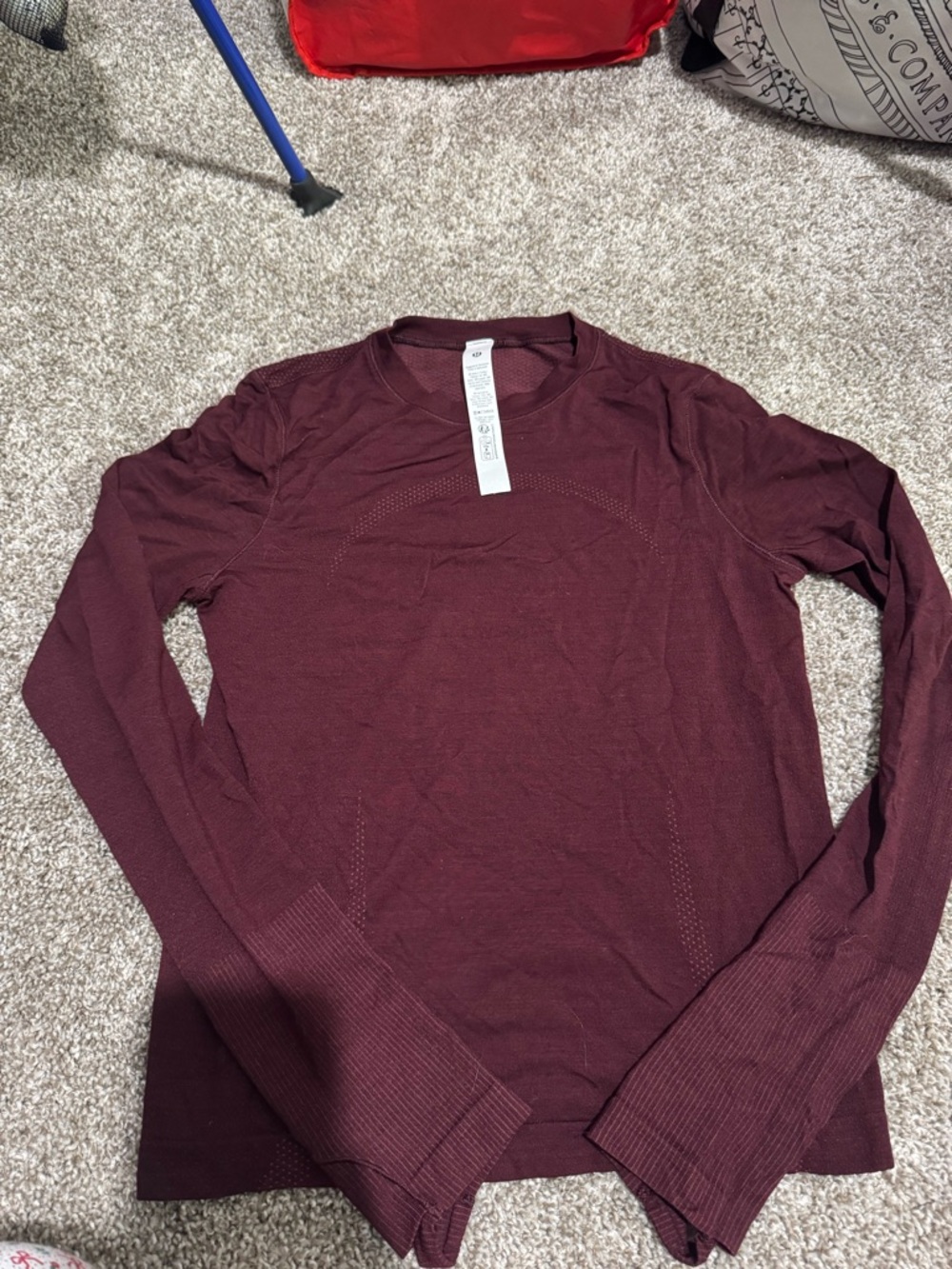 Lululemon Swiftly Long Sleeve Top in Deep Burgundy